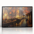 Framed acrylic wall art showcasing a modern landscape street design in black, with clean lines and a sleek finish, perfect for contemporary home decor.