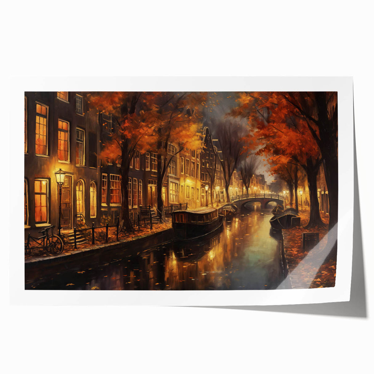 Rolled print showcasing a vibrant urban landscape design with colorful street art, ideal for modern home decor, packaged securely in a protective tube.