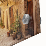 Close-up of a vibrant acrylic glass wall art piece showcasing a modern urban landscape design, perfect for enhancing contemporary home decor. The artwork features vivid colors and intricate details, ideal for those looking to elevate their interior aesthetic.