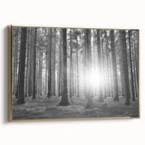 Framed canvas wall art depicting an abstract landscape design with trees, featuring gold accents and a modern aesthetic, ideal for contemporary home decor.