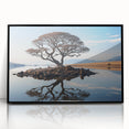 Framed acrylic wall art showcasing a vibrant landscape with trees, featuring a sleek black frame and a modern design, perfect for home decor enhancement.