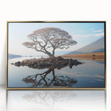Framed acrylic wall art featuring a vibrant tree landscape design with golden accents, ideal for enhancing modern decor. Perfect for nature lovers seeking stylish home accents.