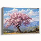 Framed canvas wall art showcasing a serene landscape with trees, featuring a silver frame for an elegant touch, perfect for home decor enhancement.