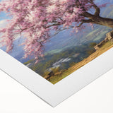 Rolled canvas wall art showcasing a vibrant landscape design with lush green trees and a serene sky, ideal for nature-inspired home decor.