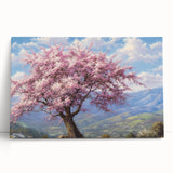 Stretched canvas wall art featuring a serene landscape design with vibrant green trees and a calming blue sky, perfect for enhancing home decor and creating a tranquil ambiance.