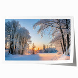 Vibrant landscape wall art featuring a serene forest scene with tall trees and lush greenery, designed for home decor, printed on high-quality canvas.