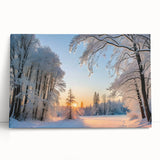 Stretched canvas wall art showcasing a serene landscape with lush green trees and a tranquil sky, perfect for adding a natural touch to home decor.