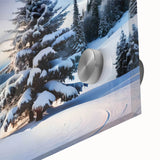 Close-up of a vibrant acrylic glass wall art piece showcasing a detailed landscape with lush green trees, perfect for home decor and nature enthusiasts.