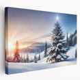 Stretched canvas wall art featuring a serene landscape with tall trees and vibrant colors, perfect for enhancing home decor and creating a calming atmosphere.
