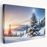 Stretched canvas wall art featuring a serene landscape with tall trees and vibrant colors, perfect for enhancing home decor and creating a calming atmosphere.