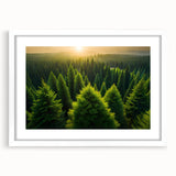 Framed landscape wall art featuring a serene tree design with a white mat, ideal for enhancing home decor and creating a calming atmosphere in any room.