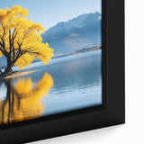 Framed canvas wall art showcasing a vibrant landscape of trees, featuring rich green hues and intricate details, perfect for enhancing home decor.