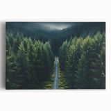 Stretched canvas wall art featuring a vibrant landscape with trees, showcasing rich greens and earthy tones, perfect for enhancing home decor and creating a calming atmosphere.