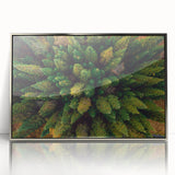 Framed acrylic wall art collection showcasing a vibrant landscape design with trees, featuring a sleek silver frame and a modern aesthetic, perfect for home decor.