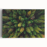 Stretched canvas wall art featuring a vibrant landscape design with trees, showcasing rich green hues and detailed textures, ideal for nature lovers and home decor enthusiasts.