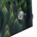 Close-up of a stunning acrylic wall art piece showcasing a vibrant landscape with lush green trees and a serene blue sky, ideal for enhancing home decor.