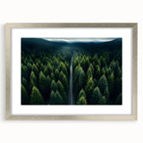 Framed wall art collection showcasing a serene landscape with trees, featuring a silver mat and frame, perfect for enhancing home decor.