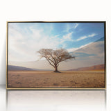 Framed acrylic wall art featuring a stunning landscape of vibrant trees in gold tones, perfect for modern home decor or office spaces, showcasing nature's beauty.