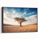 Framed canvas wall art featuring a serene landscape with lush green trees, designed elegantly with a black frame, ideal for home decor. Perfect for nature lovers.