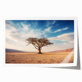 Vibrant rolled print showcasing a serene landscape with lush green trees and a tranquil atmosphere, ideal for home decor and nature enthusiasts.