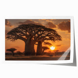 Colorful landscape wall art print showcasing vibrant trees in an abstract design, rolled and ready for framing, ideal for enhancing home decor aesthetics.