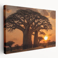 Stretched canvas wall art showcasing a vibrant landscape design with lush trees, ideal for home decor, enhancing any living space with natural beauty.