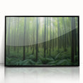 Framed acrylic wall art showcasing a collection of vibrant landscape trees against a black background, perfect for adding a contemporary touch to home decor.