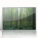 Framed wall art collection showcasing a serene landscape with trees, featuring a white frame and acrylic glass, ideal for home decor. Perfect for nature enthusiasts.