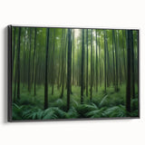 Framed wall art featuring a serene landscape design with trees, set against a black background, perfect for home decor and enhancing interior aesthetics.