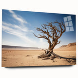 Acrylic glass wall art collection showcasing a vibrant landscape with stylized trees, displayed in a side view, enhancing modern home decor aesthetics. Perfect for nature lovers and interior design enthusiasts.