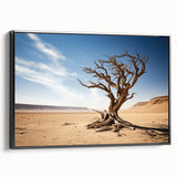 Framed canvas wall art featuring a serene landscape with lush green trees and a tranquil atmosphere, designed for elegant home decor in a modern setting.