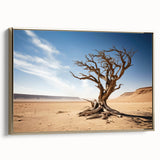 Framed canvas wall art featuring a serene landscape with vibrant green trees and a golden frame, perfect for enhancing home decor with a touch of nature.