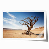 Rolled print showcasing a serene landscape with lush green trees and a tranquil blue sky, ideal for enhancing home decor with nature-inspired art.