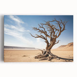 Stretched canvas wall art showcasing a vibrant landscape scene with tall trees and a colorful sunset, ideal for home decor and nature-themed interiors. The artwork features rich greens and warm oranges, creating a serene ambiance perfect for living spaces.