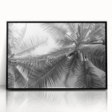 Framed acrylic wall art showcasing a serene landscape with lush green trees, set against a subtle black frame, ideal for modern home decor. Perfect for nature enthusiasts.