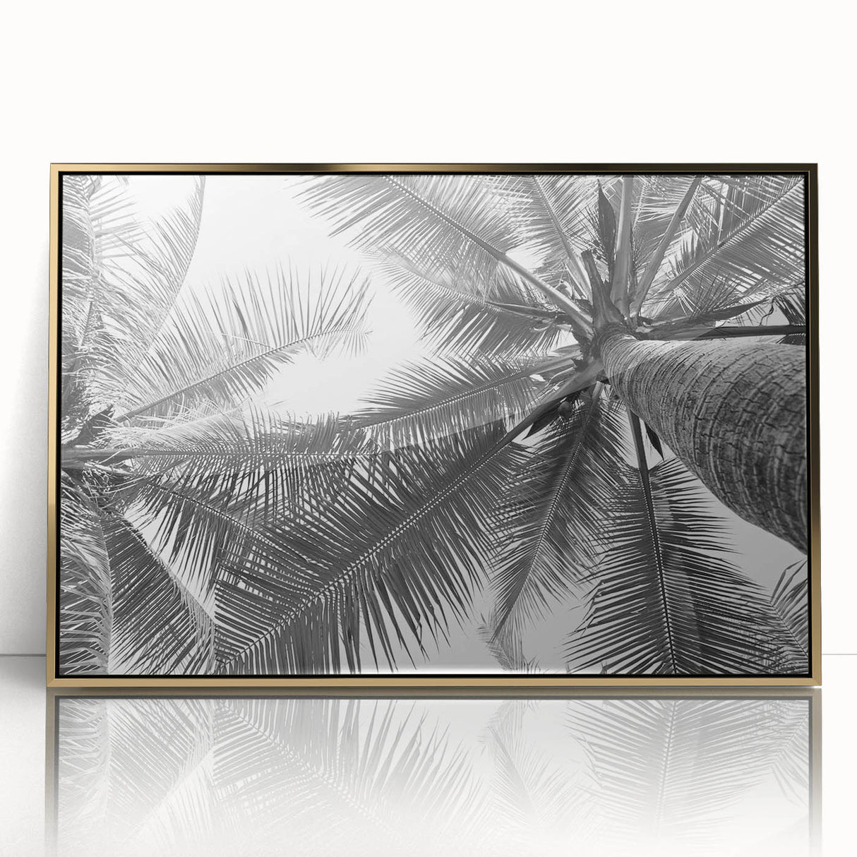 Framed acrylic wall art showcasing a stunning landscape design with vivid greenery and elegant gold accents, perfect for elevating modern home decor.