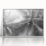 Framed acrylic wall art showcasing a serene landscape with vibrant trees, set against a white background, perfect for modern home decor.