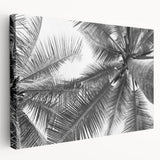 Stretched canvas wall art featuring a serene landscape with tall trees and vibrant green foliage, ideal for enhancing home decor and creating a calming atmosphere.