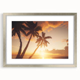 Framed wall art featuring a serene landscape with trees, set in a silver frame with a mat, perfect for enhancing home decor and bringing nature indoors.