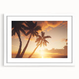 Framed wall art showcasing a serene landscape with trees, featuring a white mat and sleek frame, designed to enhance modern home decor aesthetics.