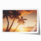 Rolled print showcasing a serene landscape with lush green trees and a tranquil setting, ideal for home decor. Perfect for nature lovers seeking elegant wall art.