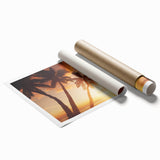 Vibrant landscape wall art print showcasing an abstract tree design in rich greens and earthy tones, rolled and ready for framing, ideal for home decor.