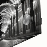 Close-up of a vibrant acrylic glass wall art piece showcasing a stylized landscape with lush trees, perfect for adding a nature-inspired touch to home decor. This artwork emphasizes rich colors and intricate details, enhancing any living space's aesthetic appeal.