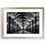 Framed wall art featuring a serene landscape of trees, set in a silver frame with a mat, perfect for enhancing home decor with a touch of nature-inspired elegance.