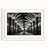 Framed wall art featuring a serene landscape with trees, showcased in a sleek white frame and mat, ideal for enhancing home decor with natural elegance.