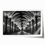 Vibrant landscape wall art print showcasing lush green trees and tranquil scenery, rolled for easy transport and display in home decor. Perfect for nature lovers.