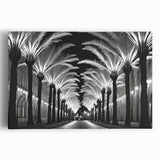 Stretched canvas wall art showcasing a vibrant landscape design featuring lush green trees and a serene blue sky, perfect for adding a nature-inspired touch to any space.