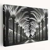 Stretched canvas wall art showcasing a vibrant landscape with trees, featuring rich green and earthy tones, perfect for home decor or nature-themed interiors.
