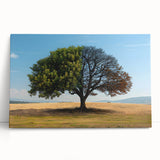 Stretched canvas wall art showcasing a serene landscape with lush green trees, perfect for enhancing home decor. Ideal for nature enthusiasts and modern interiors.