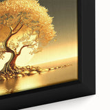 Framed canvas close-up of a landscape design featuring lush green trees and vibrant colors, ideal for home decor and nature-themed interiors.